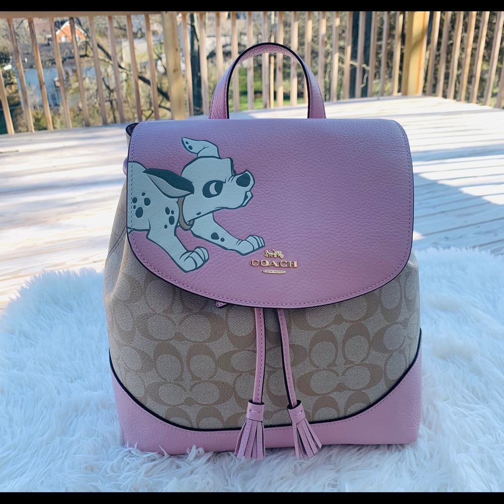 Disney X Coach Elle Backpack Canvas With Dalmatian